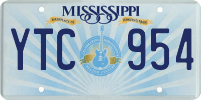 MS license plate YTC954