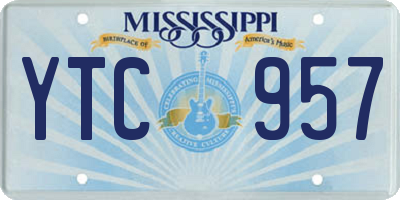 MS license plate YTC957