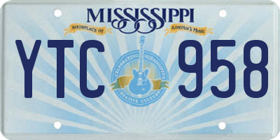 MS license plate YTC958
