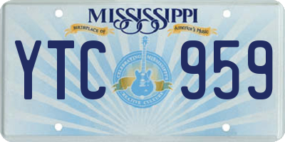 MS license plate YTC959