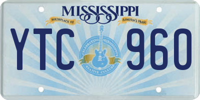 MS license plate YTC960