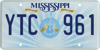 MS license plate YTC961