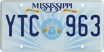 MS license plate YTC963