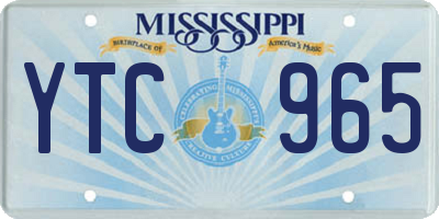 MS license plate YTC965