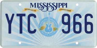 MS license plate YTC966