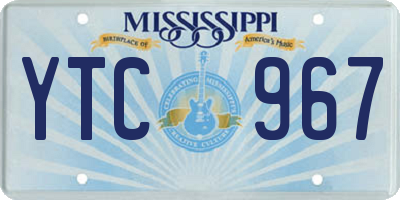 MS license plate YTC967