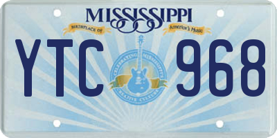 MS license plate YTC968