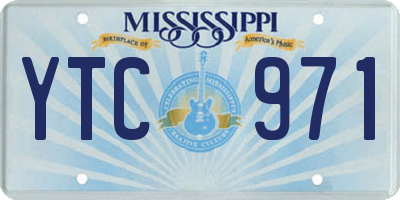 MS license plate YTC971