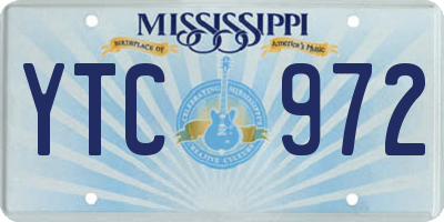 MS license plate YTC972