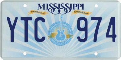 MS license plate YTC974