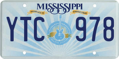 MS license plate YTC978