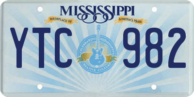 MS license plate YTC982