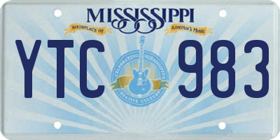 MS license plate YTC983