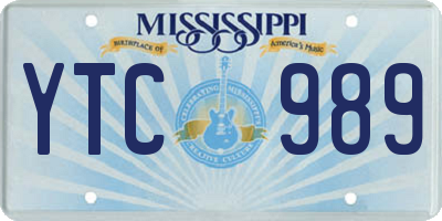 MS license plate YTC989