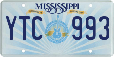 MS license plate YTC993