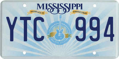 MS license plate YTC994
