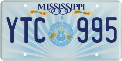 MS license plate YTC995