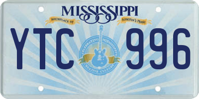 MS license plate YTC996