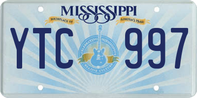 MS license plate YTC997