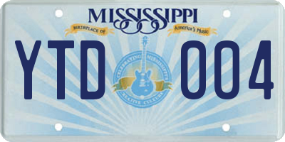 MS license plate YTD004