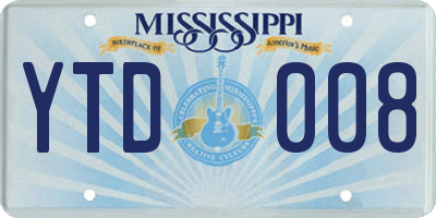 MS license plate YTD008
