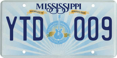 MS license plate YTD009