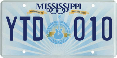 MS license plate YTD010