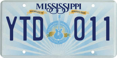 MS license plate YTD011