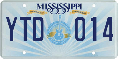 MS license plate YTD014
