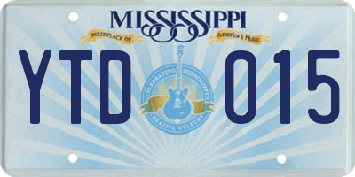MS license plate YTD015