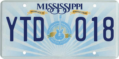 MS license plate YTD018