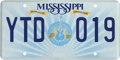 MS license plate YTD019