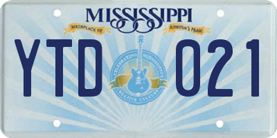 MS license plate YTD021