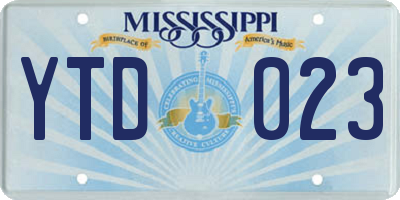 MS license plate YTD023