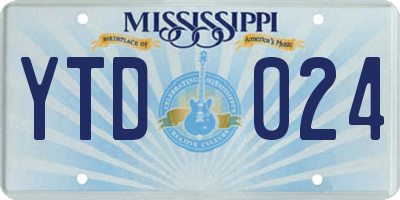 MS license plate YTD024