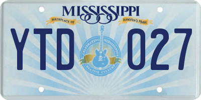 MS license plate YTD027