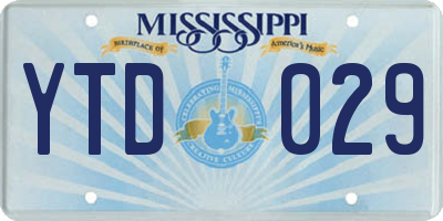 MS license plate YTD029