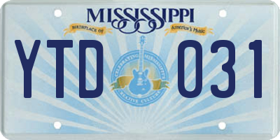 MS license plate YTD031