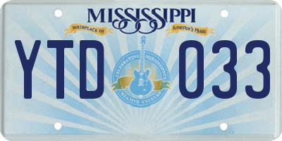 MS license plate YTD033