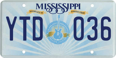 MS license plate YTD036