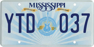 MS license plate YTD037