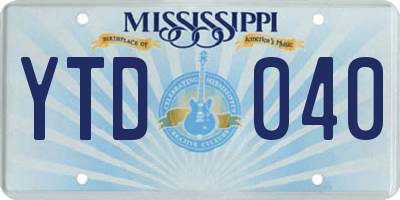 MS license plate YTD040