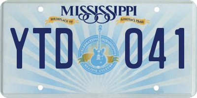 MS license plate YTD041
