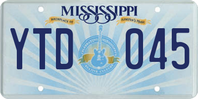 MS license plate YTD045