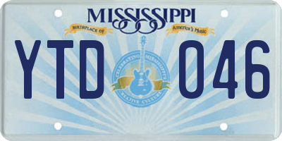 MS license plate YTD046