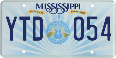 MS license plate YTD054