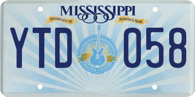 MS license plate YTD058