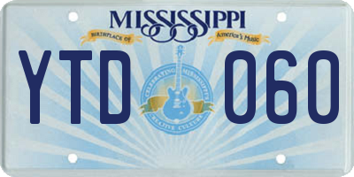 MS license plate YTD060