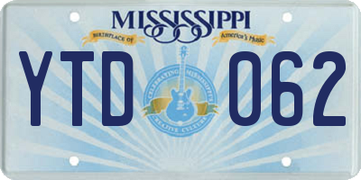 MS license plate YTD062