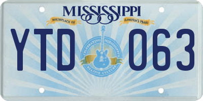 MS license plate YTD063
